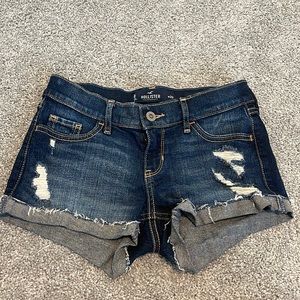 Hollister dark wash jean shorts